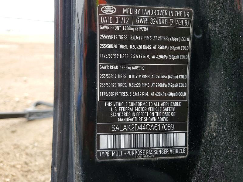 Продаж на аукціоні авто 2012 Land Rover Lr4, vin: SALAK2D44CA617089, номер лоту: 68429816