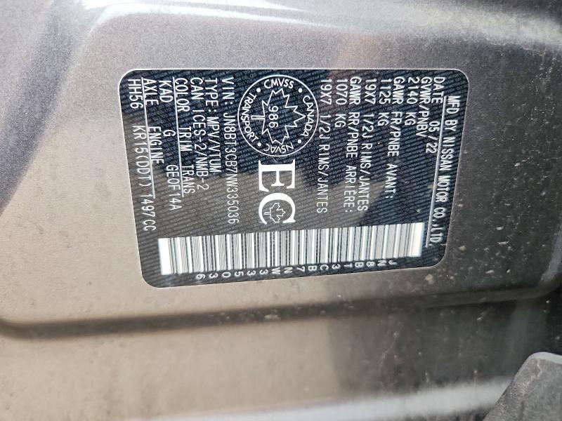 Aukcja sprzedaży 2022 Nissan Rogue, vin: JN8BT3CB7NW335036, numer aukcji: 70348816