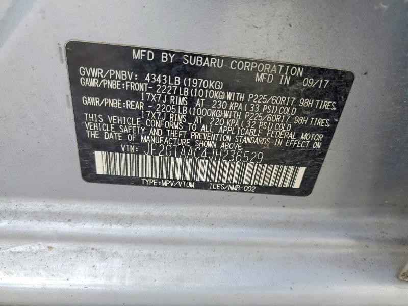 Продажа на аукционе авто 2018 Subaru Crosstrek, vin: JF2GTAAC4JH236529, номер лота: 67318276