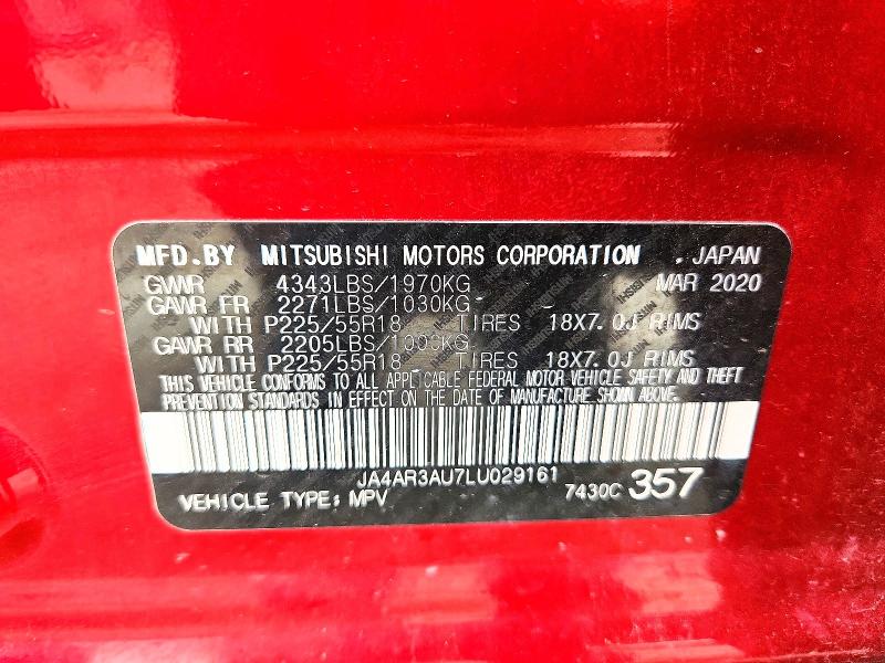 Aukcja sprzedaży 2020 Mitsubishi Outlander Sport, vin: JA4AR3AU7LU029161, numer aukcji: 71087806