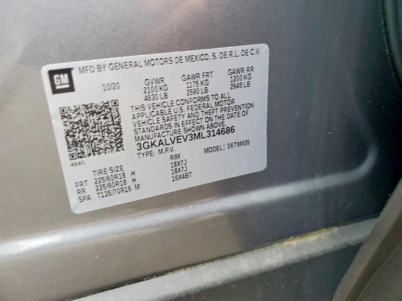 Продаж на аукціоні авто 2021 Gmc Terrain, vin: 3GKALVEV3ML314686, номер лоту: 69501306