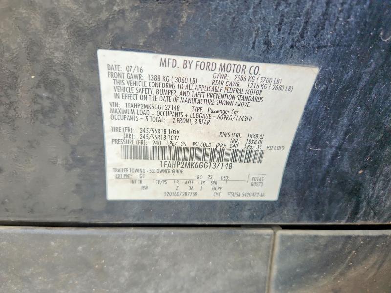 Auction sale of the 2016 Ford Taurus, vin: 1FAHP2MK6GG137148, lot number: 68350906