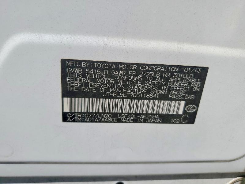 Продажа на аукционе авто 2013 Lexus Ls, vin: JTHBL5EF7D5118841, номер лота: 68383386