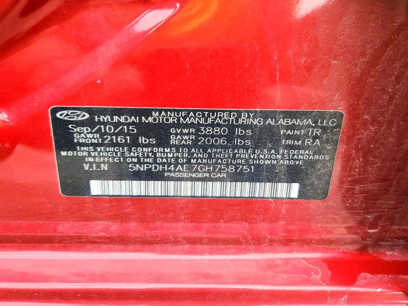 Aukcja sprzedaży 2016 Hyundai Elantra, vin: 5NPDH4AE7GH758751, numer aukcji: 67889226