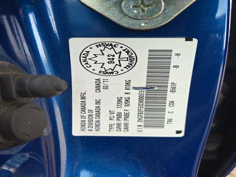 2012 Honda Civic მანქანა იყიდება აუქციონზე, vin: 2HGFB2F53CH000515, აუქციონის ნომერი: 68786016
