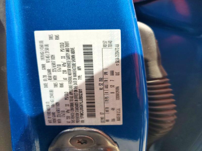 Продаж на аукціоні авто 2020 Ford Escape, vin: 1FMCU0G61LUB02301, номер лоту: 70249936