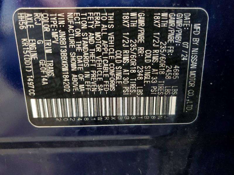 Продажа на аукционе авто 2024 Nissan Rogue, vin: JN8BT3BBXRW184202, номер лота: 68858626