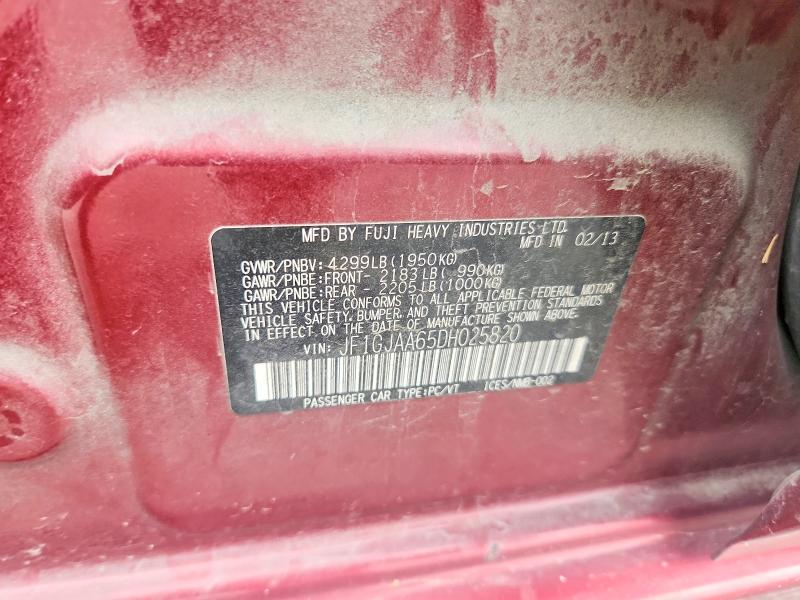 Aukcja sprzedaży 2013 Subaru Impreza, vin: JF1GJAA65DH025820, numer aukcji: 67940106
