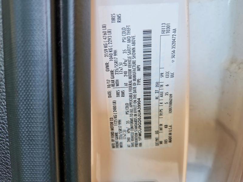 Продаж на аукціоні авто 2018 Ford Escape, vin: 1FMCU9GD0JUA39904, номер лоту: 69932166