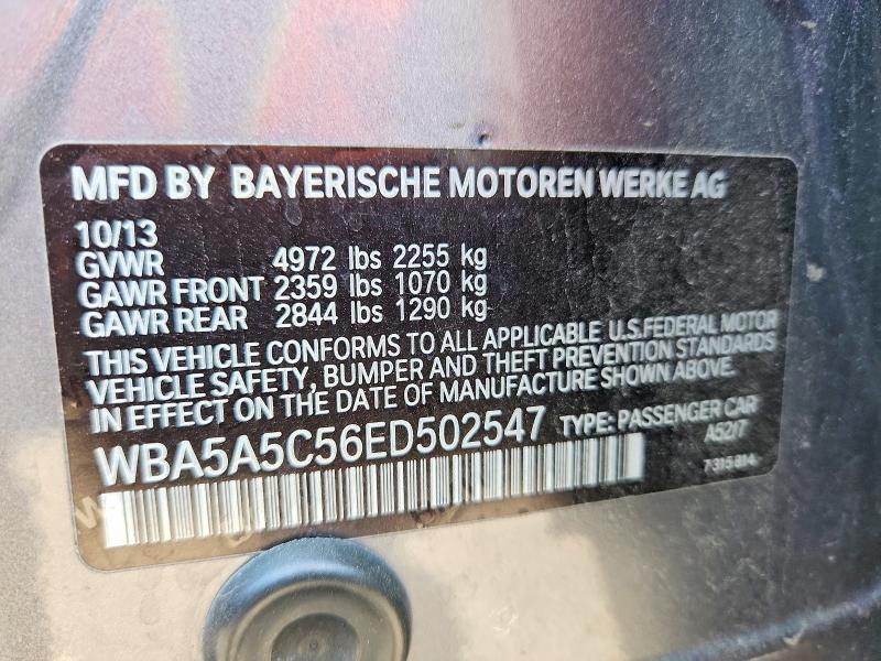 70527486 :رقم المزاد ، WBA5A5C56ED502547 vin ، 2014 Bmw 528 مزاد بيع