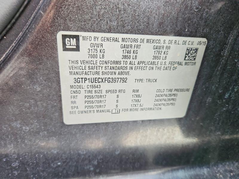 67486736 :رقم المزاد ، 3GTP1UECXFG397792 vin ، 2015 Gmc Sierra مزاد بيع