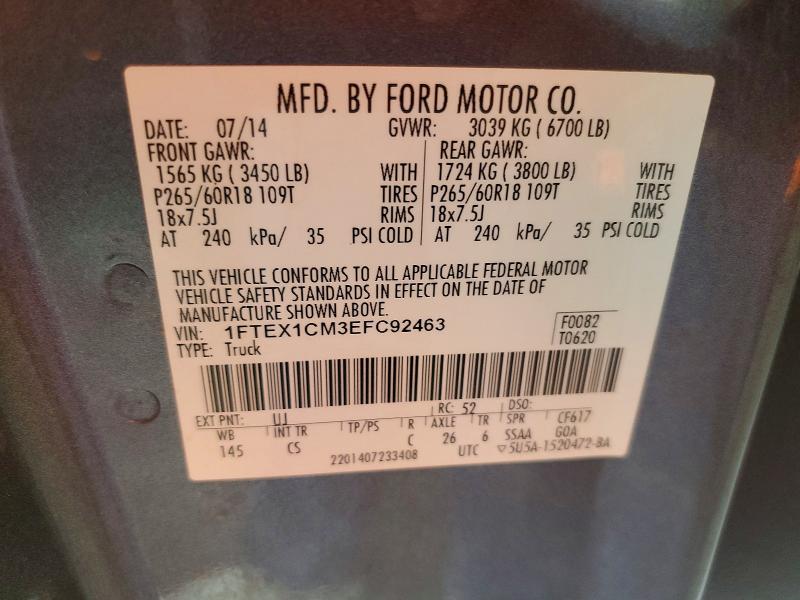 Aukcja sprzedaży 2014 Ford F150, vin: 1FTEX1CM3EFC92463, numer aukcji: 69561056