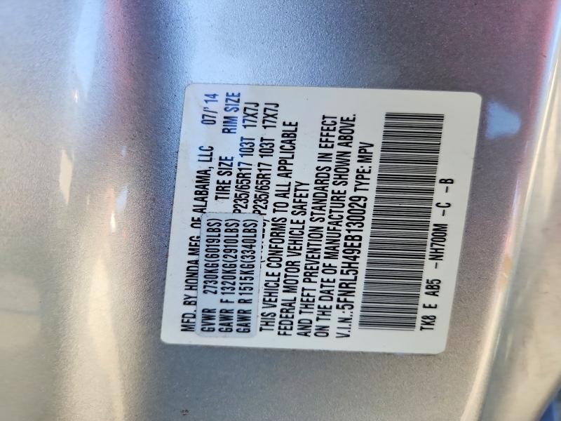 Aukcja sprzedaży 2014 Honda Odyssey, vin: 5FNRL5H49EB130029, numer aukcji: 68854336