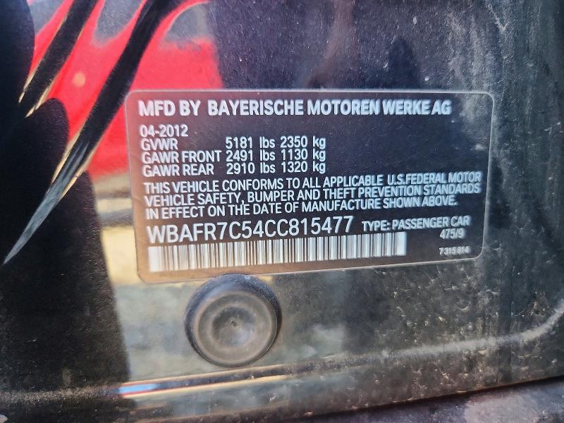 Продаж на аукціоні авто 2012 Bmw 535, vin: WBAFR7C54CC815477, номер лоту: 66564036