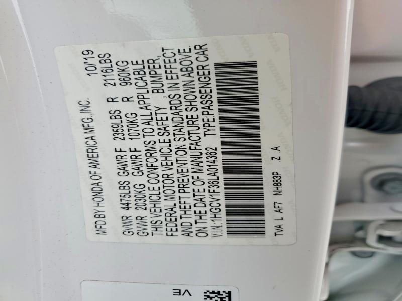 Продажа на аукционе авто 2020 Honda Accord, vin: 1HGCV1F36LA014362, номер лота: 69990636