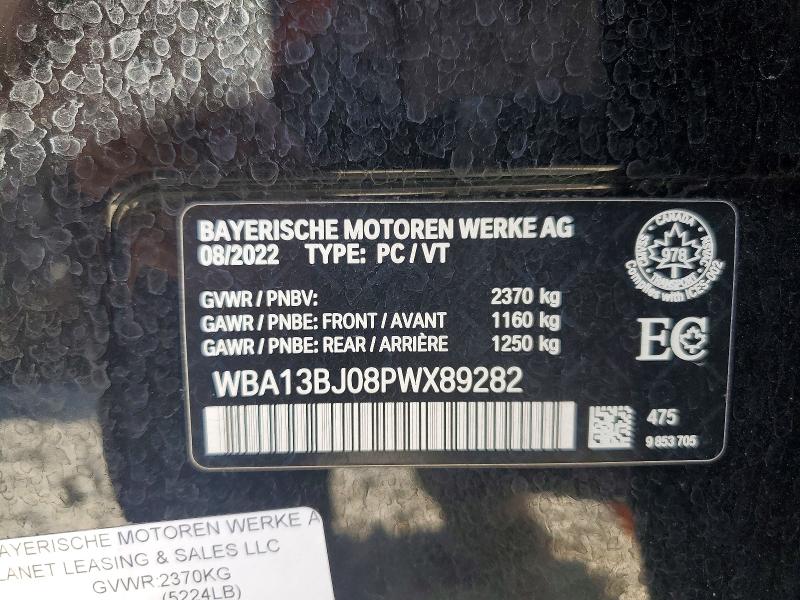 2023 Bmw 530 მანქანა იყიდება აუქციონზე, vin: WBA13BJ08PWX89282, აუქციონის ნომერი: 67237696