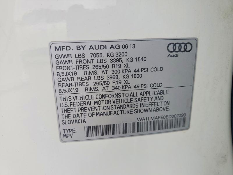 Продажа на аукционе авто 2014 Audi Q7, vin: WA1LMAFE0ED002299, номер лота: 70175206