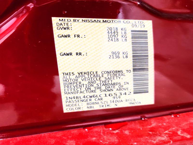 Aukcja sprzedaży 2020 Nissan Altima, vin: 1N4BL4CW6LC165342, numer aukcji: 71099216