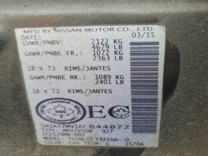 Aukcja sprzedaży 2015 Nissan Rogue, vin: 5N1AT2MV1FC844872, numer aukcji: 67465926