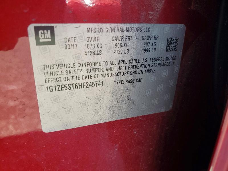 2017 Chevrolet Malibu მანქანა იყიდება აუქციონზე, vin: 1G1ZE5ST6HF245741, აუქციონის ნომერი: 67743706