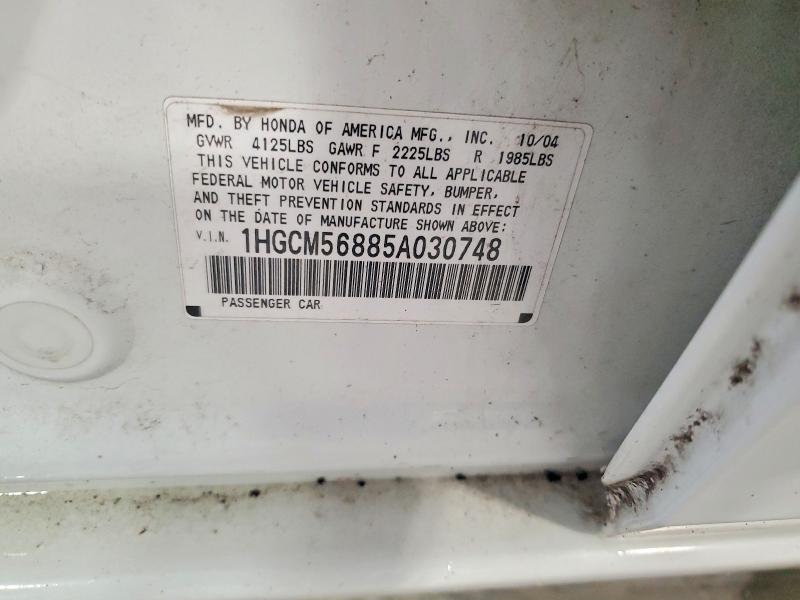 Продажа на аукционе авто 2005 Honda Accord, vin: 1HGCM56885A030748, номер лота: 68771956