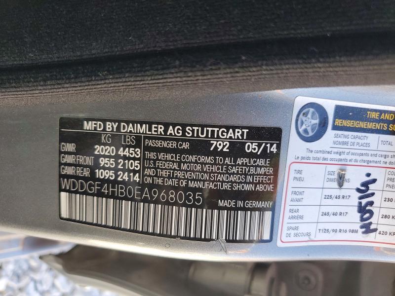 2014 Mercedes-benz C მანქანა იყიდება აუქციონზე, vin: WDDGF4HB0EA968035, აუქციონის ნომერი: 68347266