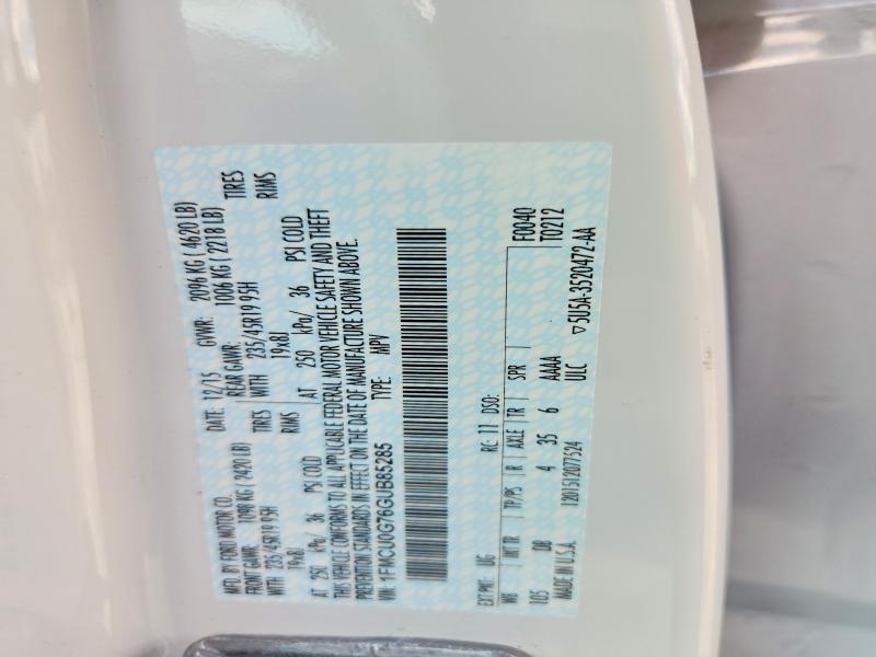 70984776 :رقم المزاد ، 1FMCU0G76GUB85285 vin ، 2016 Ford Escape مزاد بيع