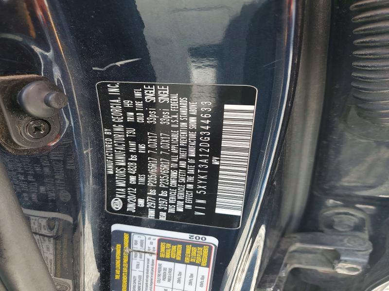 Aukcja sprzedaży 2013 Kia Sorento, vin: 5XYKT3A12DG344633, numer aukcji: 68763036