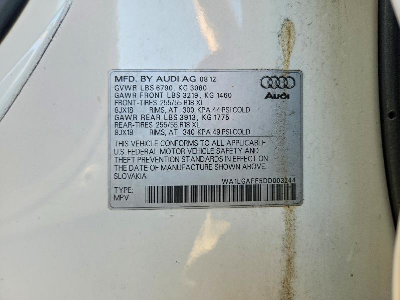 2013 Audi Q7 მანქანა იყიდება აუქციონზე, vin: WA1LGAFE5DD003244, აუქციონის ნომერი: 69572956