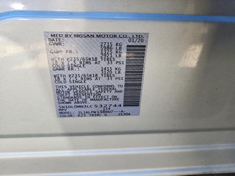 Продаж на аукціоні авто 2020 Infiniti Qx60, vin: 5N1DL0MN3LC532744, номер лоту: 70977886