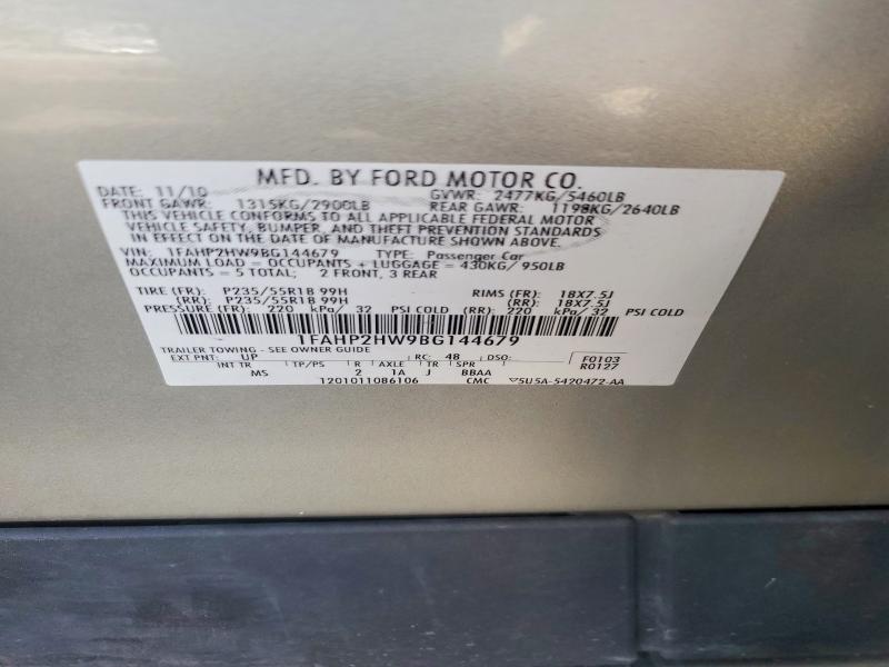 Продаж на аукціоні авто 2011 Ford Taurus, vin: 1FAHP2HW9BG144679, номер лоту: 69303216