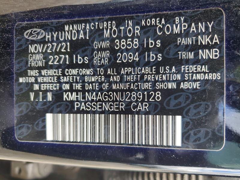 Aukcja sprzedaży 2022 Hyundai Elantra, vin: KMHLN4AG3NU289128, numer aukcji: 67906246