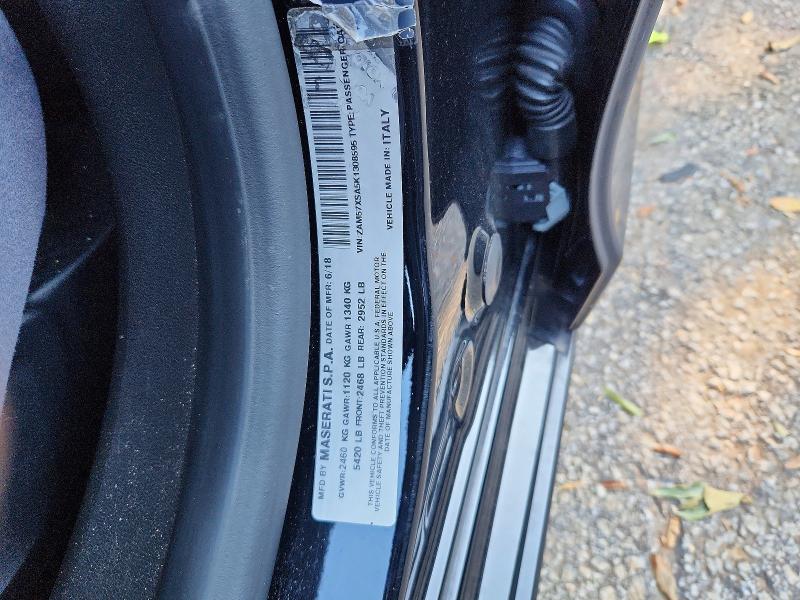 Продажа на аукционе авто 2019 Maserati Ghibli, vin: ZAM57XSA5K1308595, номер лота: 67788576