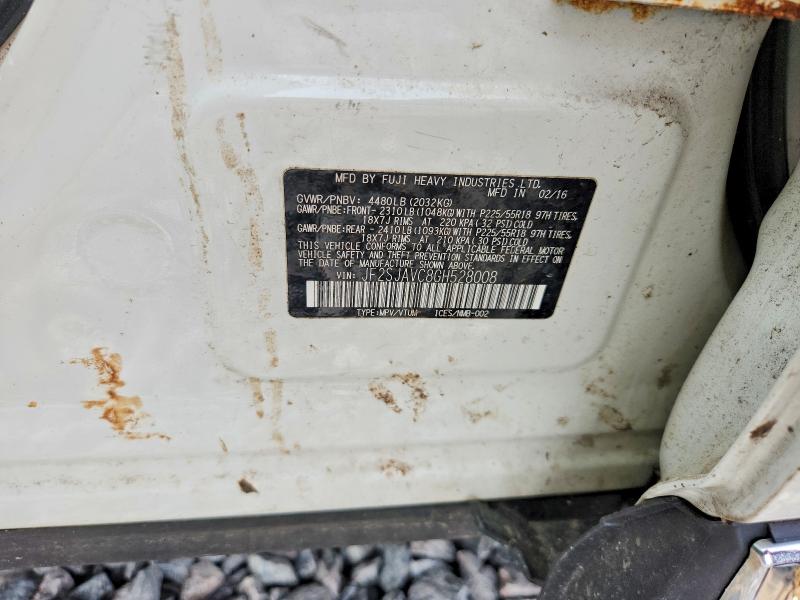 2016 Subaru Forester მანქანა იყიდება აუქციონზე, vin: JF2SJAVC8GH528008, აუქციონის ნომერი: 68835886