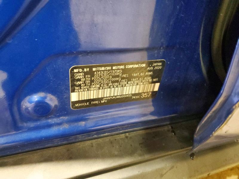 2021 Mitsubishi Outlander Sport მანქანა იყიდება აუქციონზე, vin: JA4APUAU4MU000455, აუქციონის ნომერი: 68341676