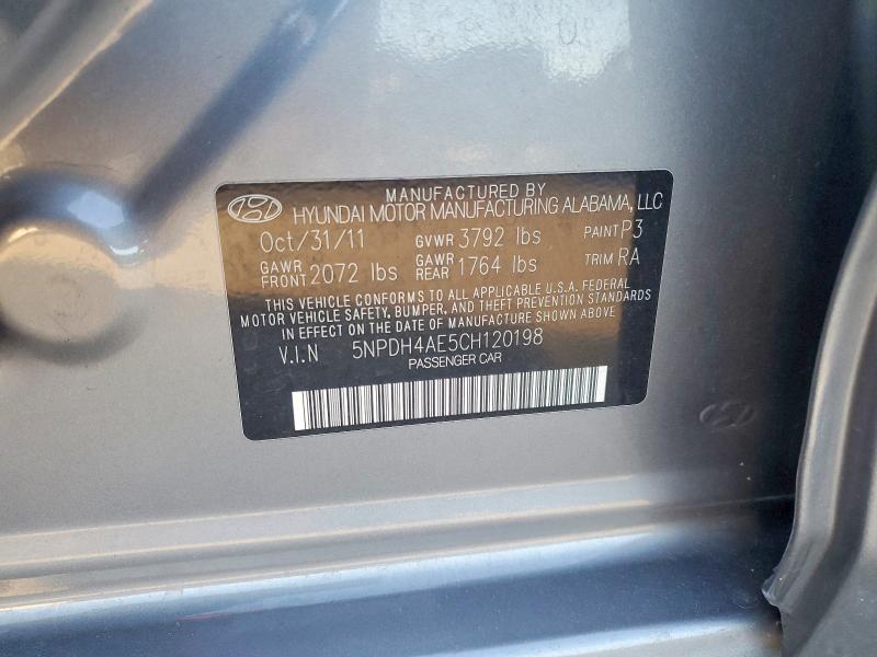 Продаж на аукціоні авто 2012 Hyundai Elantra, vin: 5NPDH4AE5CH120198, номер лоту: 69451156