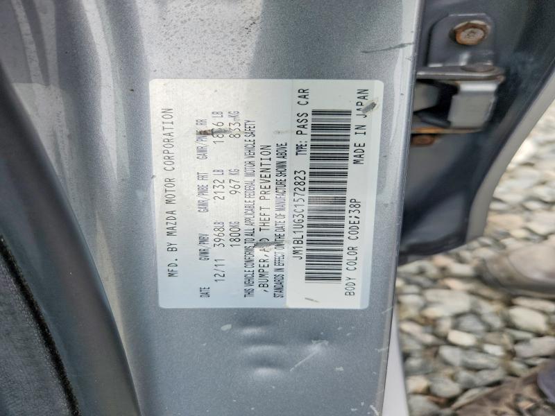68170496 :رقم المزاد ، JM1BL1UG3C1572823 vin ، 2012 Mazda 3 مزاد بيع