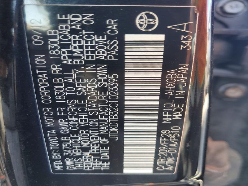 2012 Toyota Prius C მანქანა იყიდება აუქციონზე, vin: JTDKDTB32C1023395, აუქციონის ნომერი: 69923156