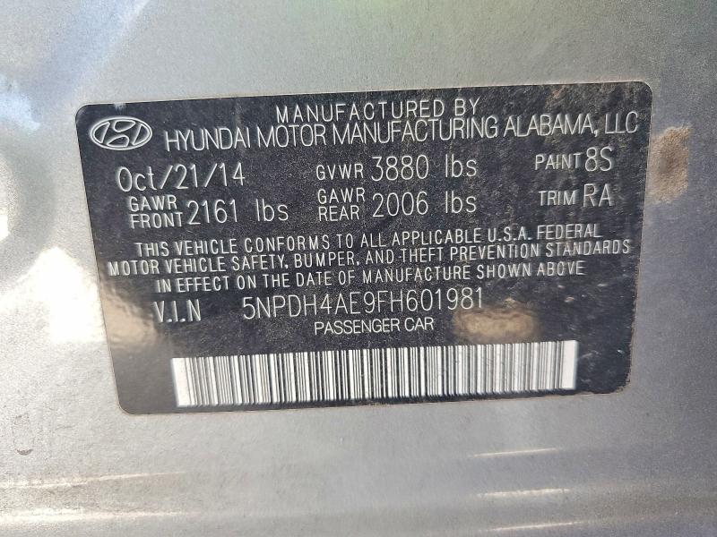 Продажа на аукционе авто 2015 Hyundai Elantra, vin: 5NPDH4AE9FH601981, номер лота: 67833756