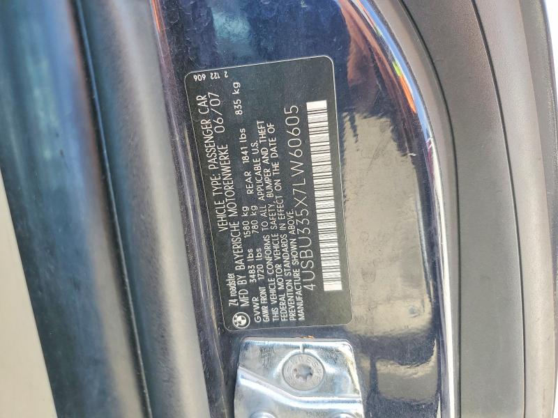67471766 :رقم المزاد ، 4USBU335X7LW60605 vin ، 2007 Bmw Z4 مزاد بيع