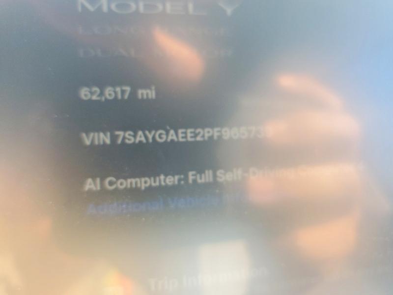 Aukcja sprzedaży 2023 Tesla Model Y, vin: 7SAYGAEE2PF965739, numer aukcji: 65960016
