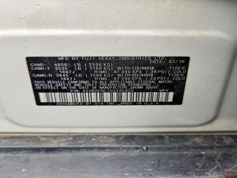 Aukcja sprzedaży 2016 Subaru Outback, vin: 4S4BSENC7G3295833, numer aukcji: 68198616