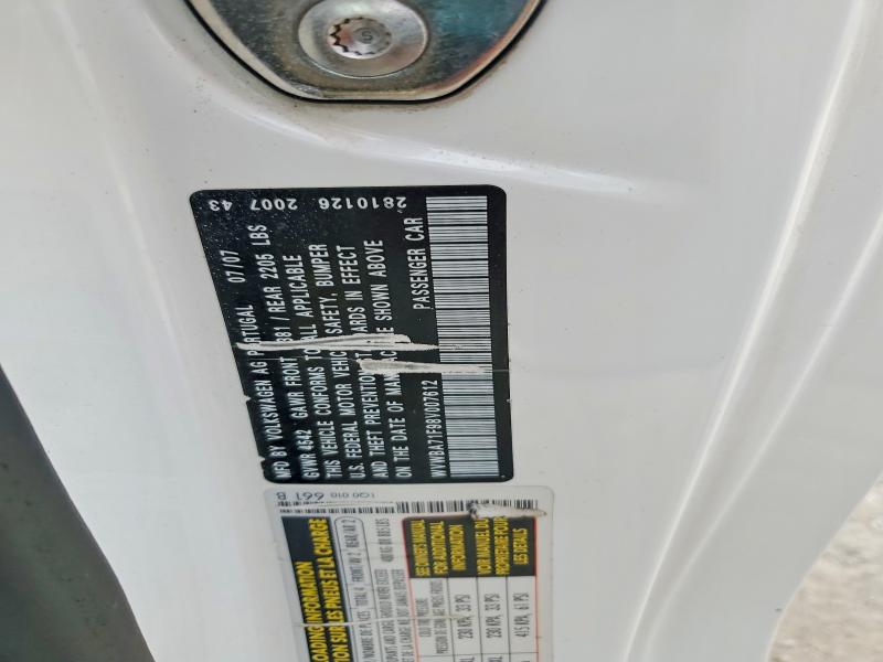 2008 Volkswagen Eos მანქანა იყიდება აუქციონზე, vin: WVWBA71F98V007612, აუქციონის ნომერი: 70728466