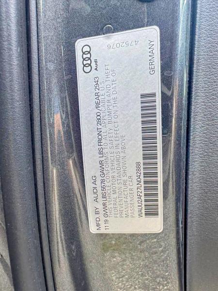 Aukcja sprzedaży 2020 Audi A7, vin: WAUU2AF27LN042888, numer aukcji: 68622506