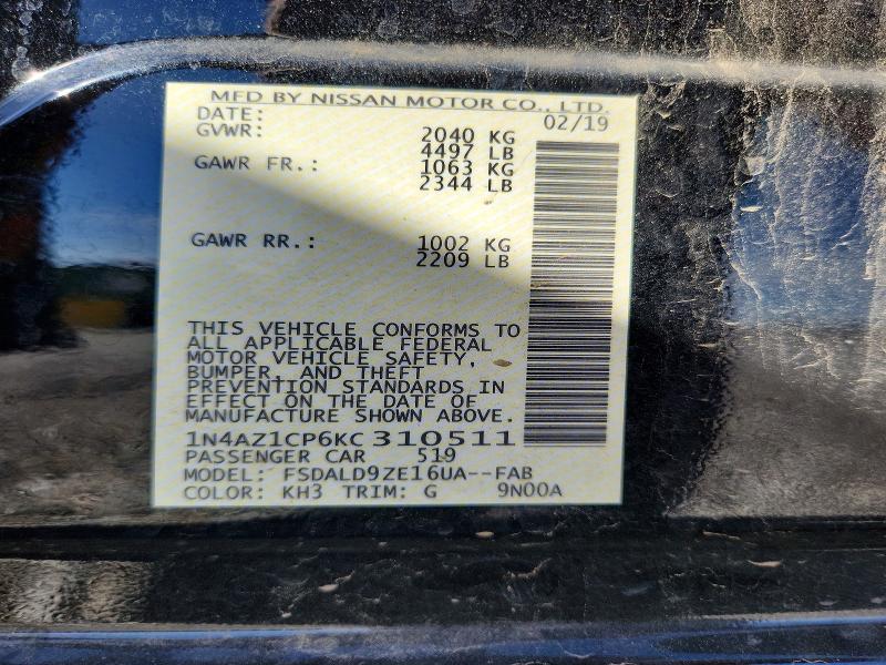 Aukcja sprzedaży 2019 Nissan Leaf, vin: 1N4AZ1CP6KC310511, numer aukcji: 68319936