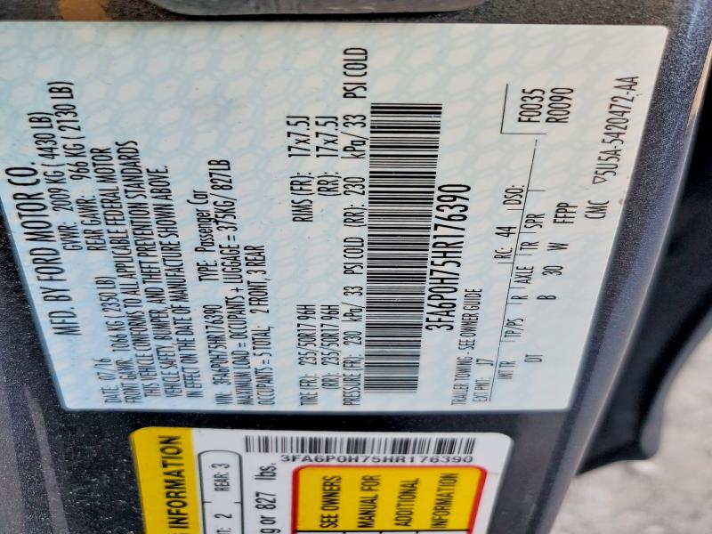 Продажа на аукционе авто 2017 Ford Fusion, vin: 3FA6P0H75HR176390, номер лота: 68128546