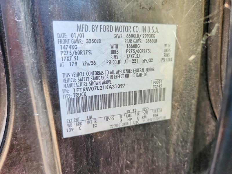 Продажа на аукционе авто 2001 Ford F150, vin: 1FTRW07L21KA31097, номер лота: 68317726