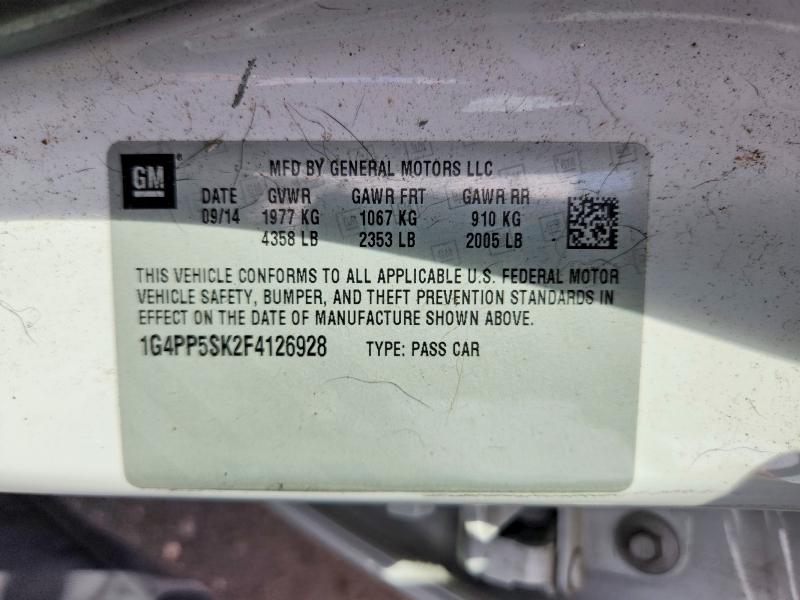 67422126 :رقم المزاد ، 1G4PP5SK2F4126928 vin ، 2015 Buick Verano مزاد بيع