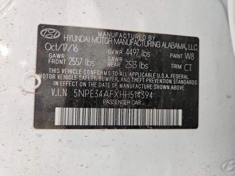 Продаж на аукціоні авто 2017 Hyundai Sonata, vin: 5NPE34AFXHH514394, номер лоту: 68138676