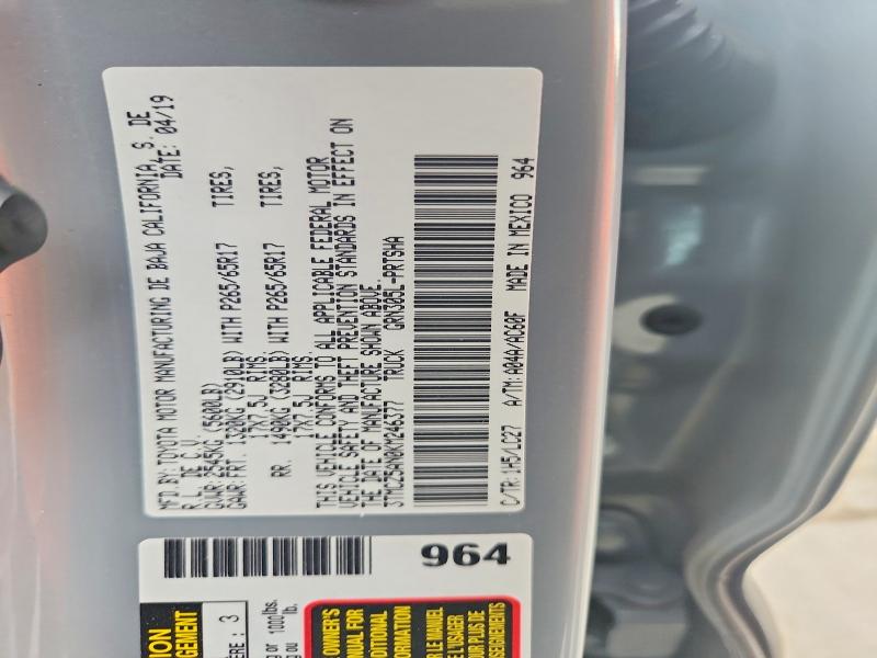 Aukcja sprzedaży 2019 Toyota Tacoma, vin: 3TMCZ5AN0KM246377, numer aukcji: 68588226